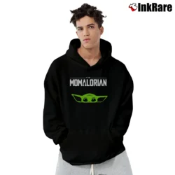 Men’s Momalorian Baby Yoda Mandalorian Inspired Star Wars Gift Pullover Hoodie in black | Cozy, Durable, Modern Fit
