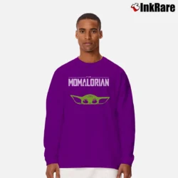 Men’s Momalorian Baby Yoda Mandalorian Inspired Star Wars Gift Long-Sleeve Shirt in purple | Sleek, Lightweight, Year-Round Wear