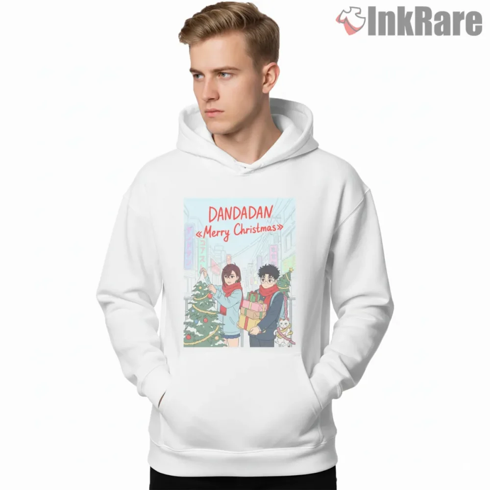 Momo Ayase And Okarun Holiday Anime Celebration Shirt on white hoodie for men graphic tee
