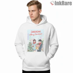 Momo Ayase And Okarun Holiday Anime Celebration Shirt on white hoodie for men graphic tee