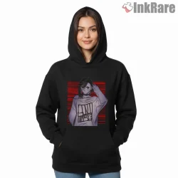 Momo Ayase Anime Street Style Portrait Shirt on black hoodie for women graphic tee