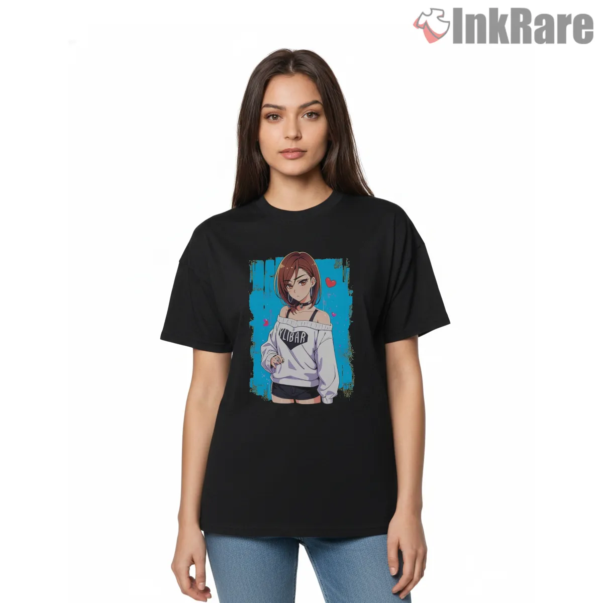Momo Ayase Casual Anime Street Style Short Sleeve Black Momo Ayase Casual Anime Street Style Shirt on black short sleeve shirt for women graphic tee