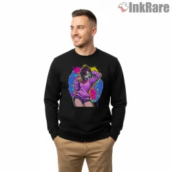 Momo Ayase Neon Pop Anime Portrait Shirt on graphic shirt for men graphic tee