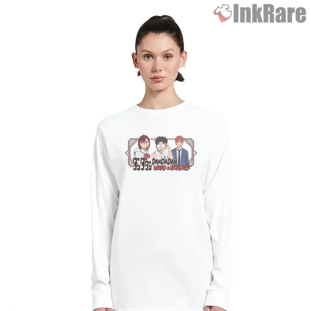 Momo Ayase Okarun And Jiji Weird Wonders Trio Shirt on white long sleeve shirt for women graphic tee