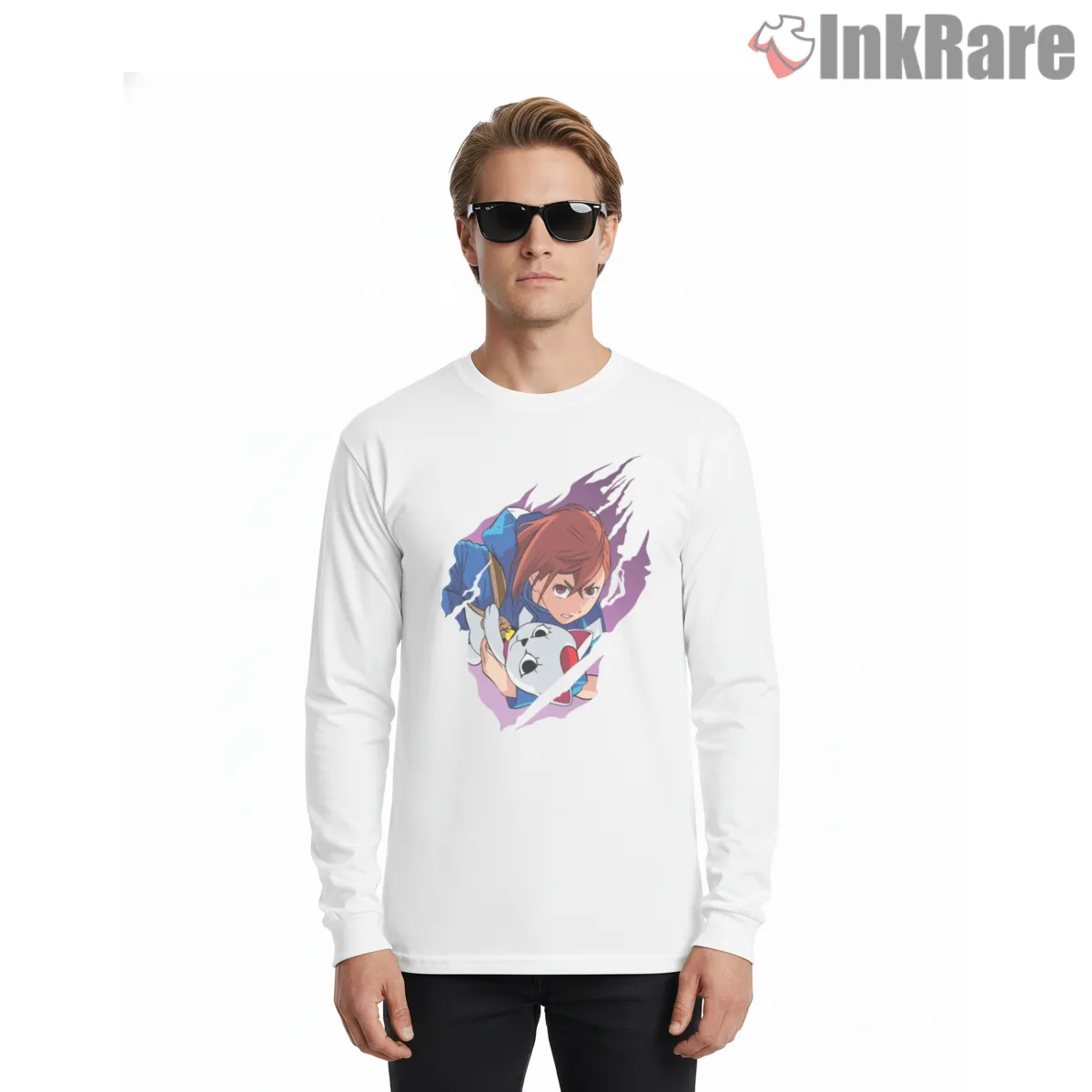 Momo Ayase Psychic Action Anime Dandadan Long Sleeve White Momo Ayase Psychic Action Anime Dandadan Shirt on white long sleeve shirt for men graphic tee