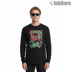 Momo Ayase Psychic Energy Swirl Anime Shirt on black long sleeve shirt for men graphic tee