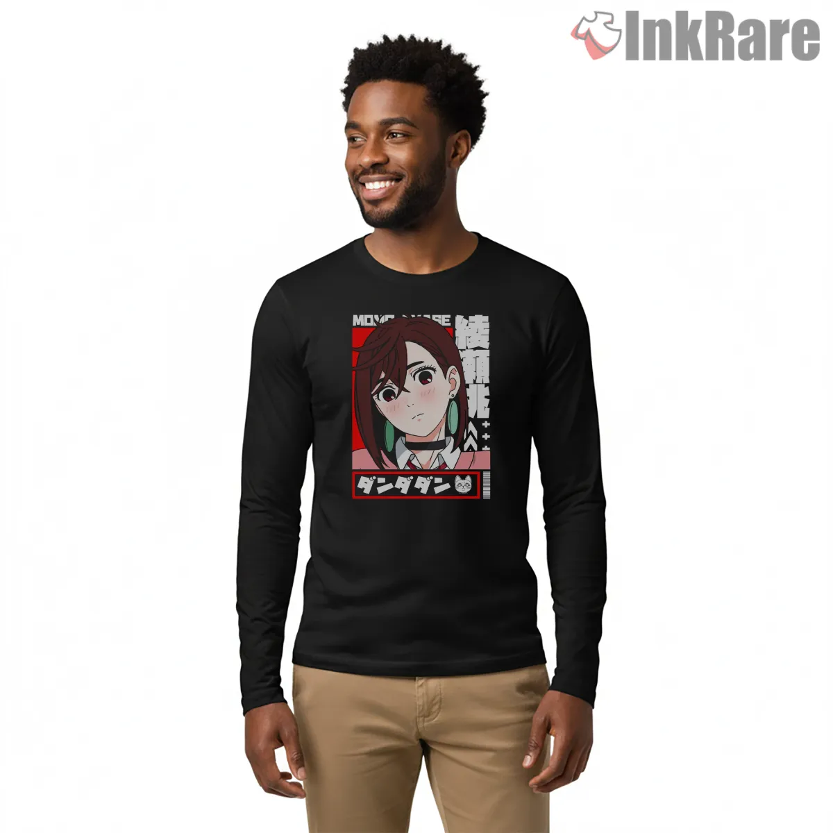 Momo Ayase Psychic Gyaru Anime Portrait Long Sleeve Black Momo Ayase Psychic Gyaru Anime Portrait Shirt on black long sleeve shirt for men graphic tee