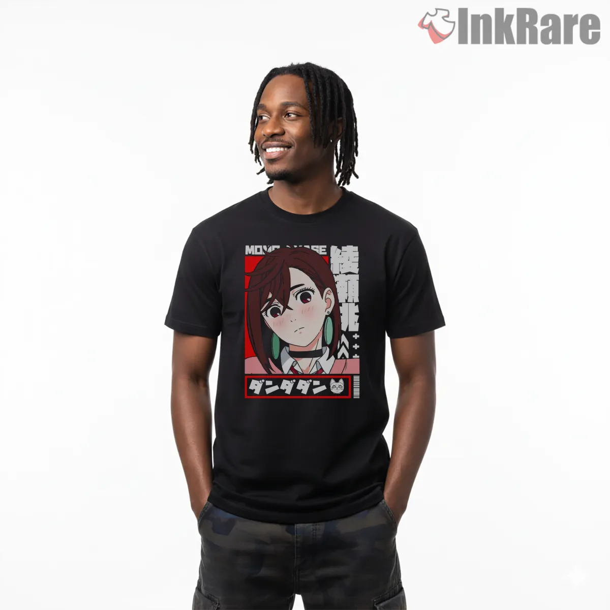 Momo Ayase Psychic Gyaru Anime Portrait Short Sleeve Black Momo Ayase Psychic Gyaru Anime Portrait Shirt on black short sleeve shirt for men graphic tee
