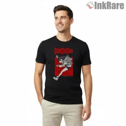 Momo Ayase Retro Action Anime Pose Shirt on black short sleeve shirt for men graphic tee