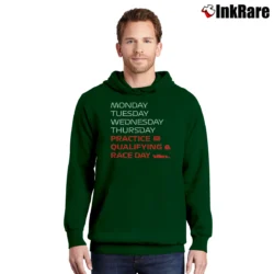 Men’s Monday Tuesday Wednesday Thursday Practice Qualifying Pullover Hoodie in forest green | Cozy, Durable, Modern Fit