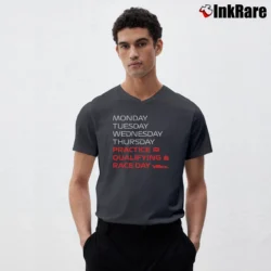 Men’s Monday Tuesday Wednesday Thursday Practice Qualifying V-Neck Tee in charcoal | Sharp, Breathable, Everyday Staple