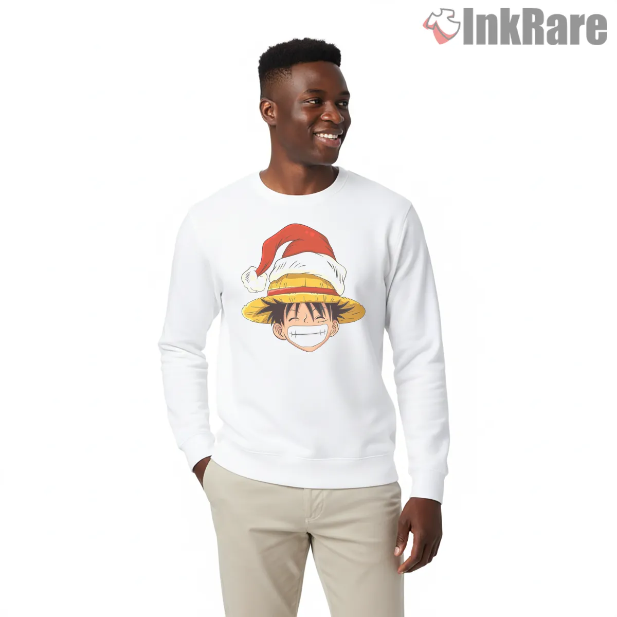 Monkey D Luffy Christmas Straw Hat Holiday Anime Shirt Monkey D Luffy Christmas Straw Hat Holiday Anime Shirt on graphic shirt for men graphic tee