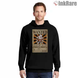 Monkey D Snoopy Wanted Poster Parody Shirt on black hoodie for men graphic tee