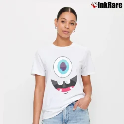 Women’s Monster Face Halloween Costume Gift T-Shirt in white | Soft, Flattering Fit