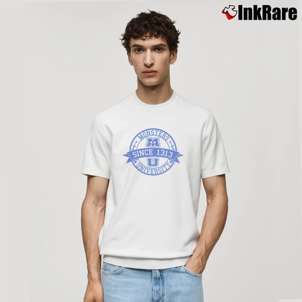 Men’s Monsters University 1313 Pixar Cartoon Classic T-Shirt in white | Soft, Breathable Everyday Wear