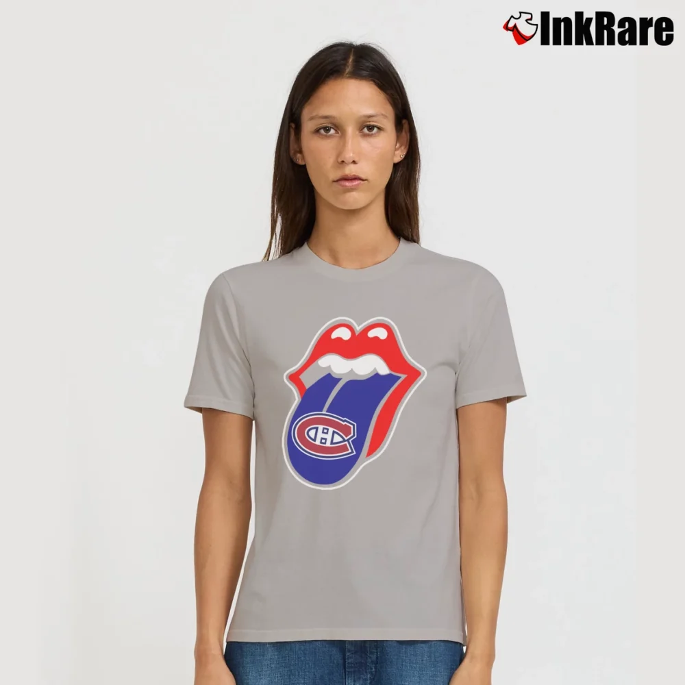 Women’s Montreal Canadiens Rolling Stones Logo Signature T-Shirt in sport grey | Soft, Flattering Fit