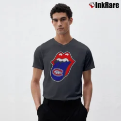 Men’s Montreal Canadiens Rolling Stones Logo V-Neck Tee in charcoal | Sharp, Breathable, Everyday Staple