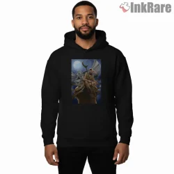 Moon Knight Khonshu Temple Guardian Fantasy Shirt on black hoodie for men graphic tee
