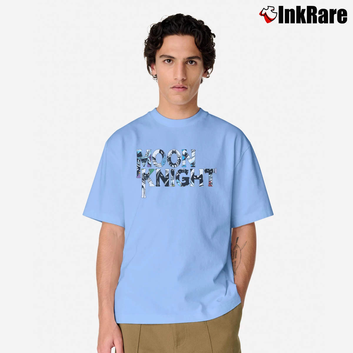 Men’s Moon Knight Logo Classic T-Shirt in light blue | Soft, Breathable Everyday Wear