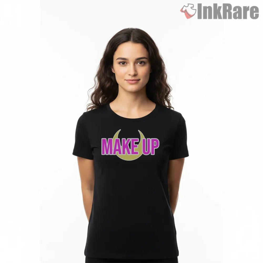 Moon Prism Makeup Power Graphic Shirt on black short sleeve shirt for women graphic tee