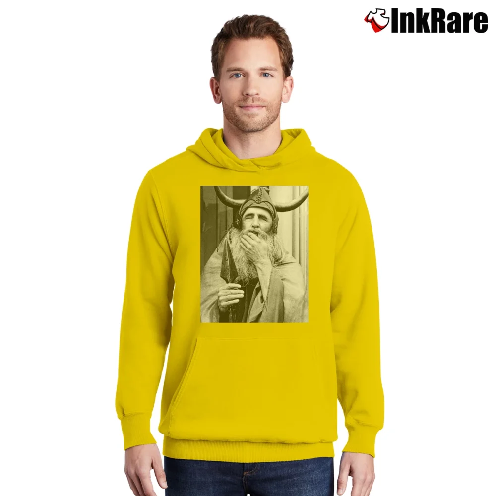 Men’s moondog sandalwood avant garde jazz Pullover Hoodie in yellow | Cozy, Durable, Modern Fit