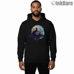 Moonlit Swarm Guardian Batman Shirt on black hoodie for men graphic tee