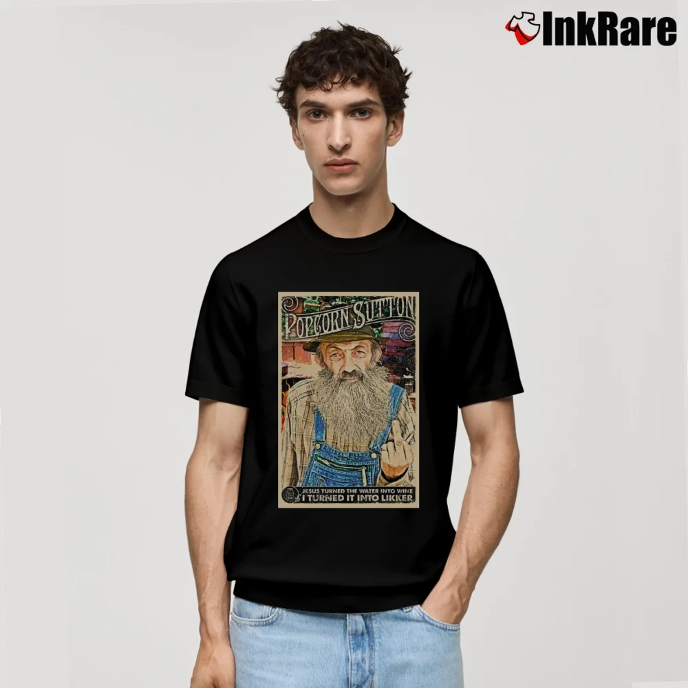 Men’s Moonshine Popcorn Sutton Classic T-Shirt in black | Soft, Breathable Everyday Wear