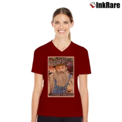 Women’s Moonshine Popcorn Sutton V-Neck Tee in maroon | Chic Neckline, Soft Texture