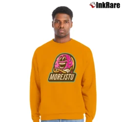 Men’s Morejstu Logo Birthday Gift Crewneck Sweatshirt in orange | Cozy Fabric, Clean Style