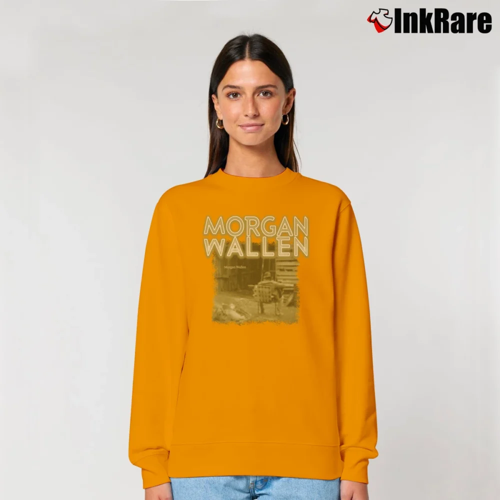 Women’s morgan wallen one thing at a time country album Relaxed Sweatshirt in orange | Soft, Laid-Back Vibe