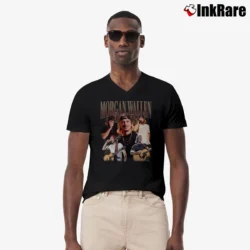 Men’s morgan wallen vintage retro country music V-Neck Tee in black | Sharp, Breathable, Everyday Staple