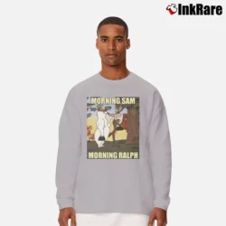 Men’s Morning Sam Ralph Looney Tunes Long-Sleeve Shirt in sport grey | Sleek, Lightweight, Year-Round Wear
