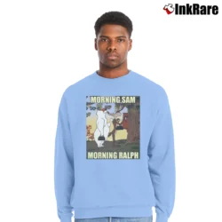 Men’s Morning Sam Ralph Looney Tunes Crewneck Sweatshirt in light blue | Cozy Fabric, Clean Style