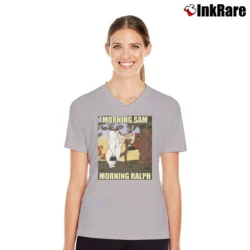 Women’s Morning Sam Ralph Looney Tunes V-Neck Tee in sport grey | Chic Neckline, Soft Texture