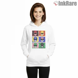 Morphin Grid Pop Art Helmet Squares Shirt on white hoodie for women graphic tee