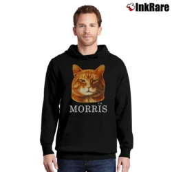 Men’s Morris The Cat Retro 1980s Pullover Hoodie in black | Cozy, Durable, Modern Fit