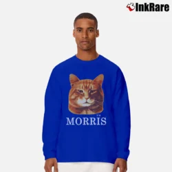 Men’s Morris The Cat Retro 1980s Long-Sleeve Shirt in royal blue | Sleek, Lightweight, Year-Round Wear