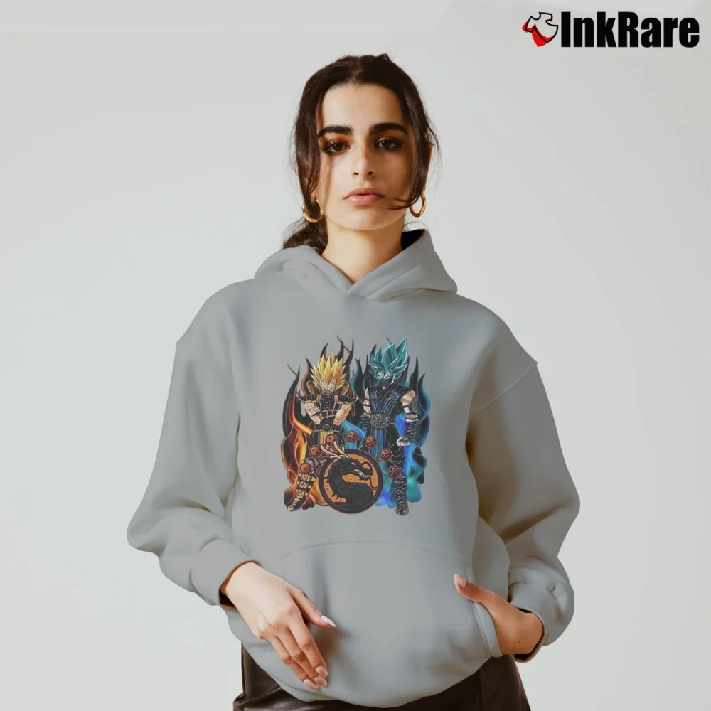 Women’s Mortal Kombat Dragonball Z Vegeta Goku Cozy Hoodie in sport grey | Warm, Structured, Stylish