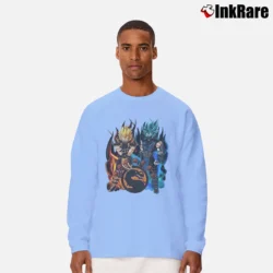 Men’s Mortal Kombat Dragonball Z Vegeta Goku Long-Sleeve Shirt in light blue | Sleek, Lightweight, Year-Round Wear