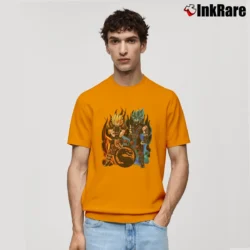 Men’s Mortal Kombat Dragonball Z Vegeta Goku Classic T-Shirt in orange | Soft, Breathable Everyday Wear
