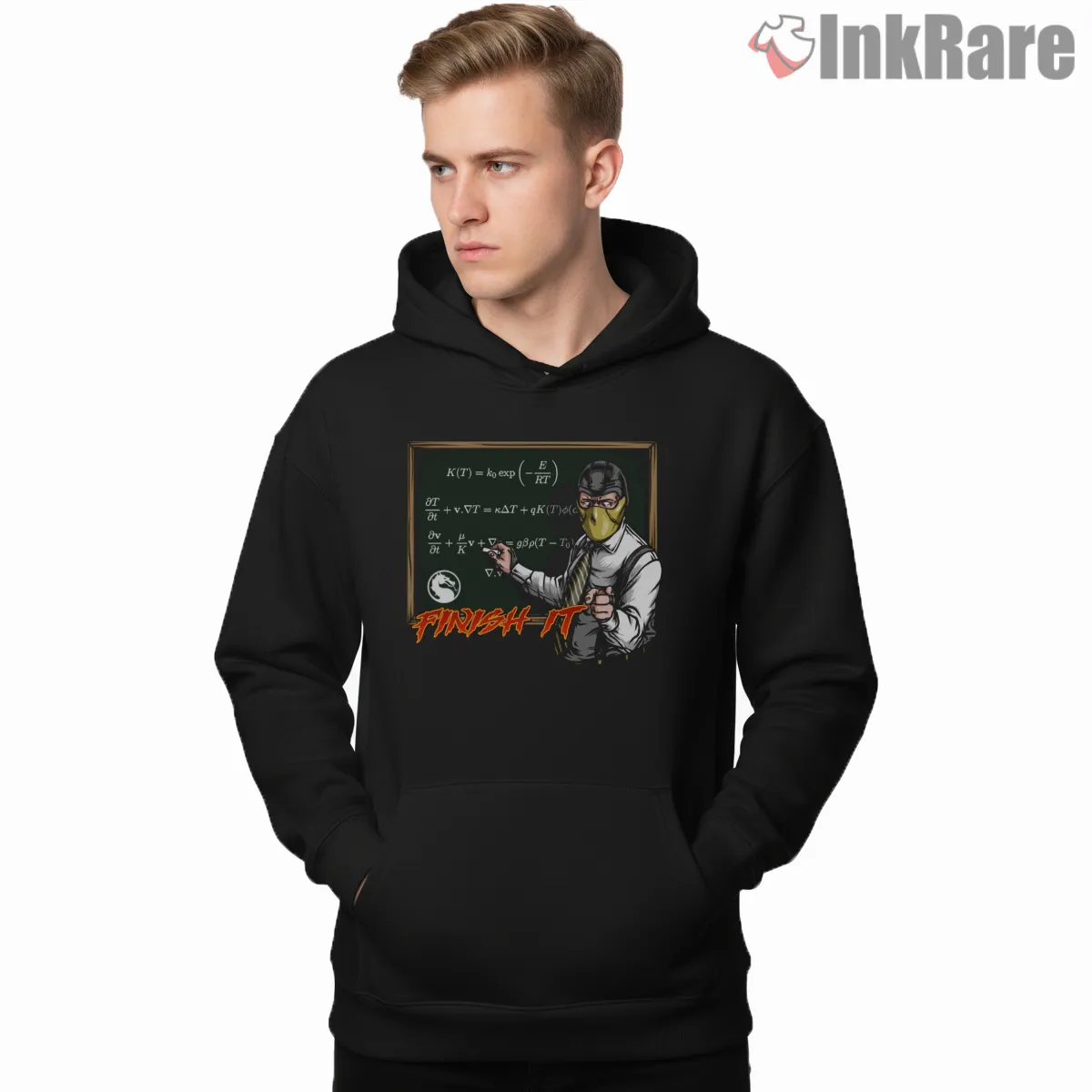 Mortal Kombat Finish It Professor Classroom Parody Shirt on black hoodie for men graphic tee