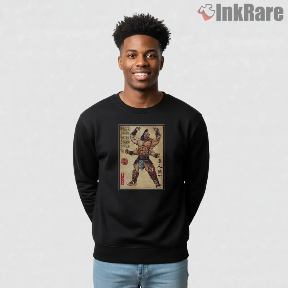 Mortal Kombat Goro Shokan Prince Woodblock Art Shirt on graphic shirt for men graphic tee