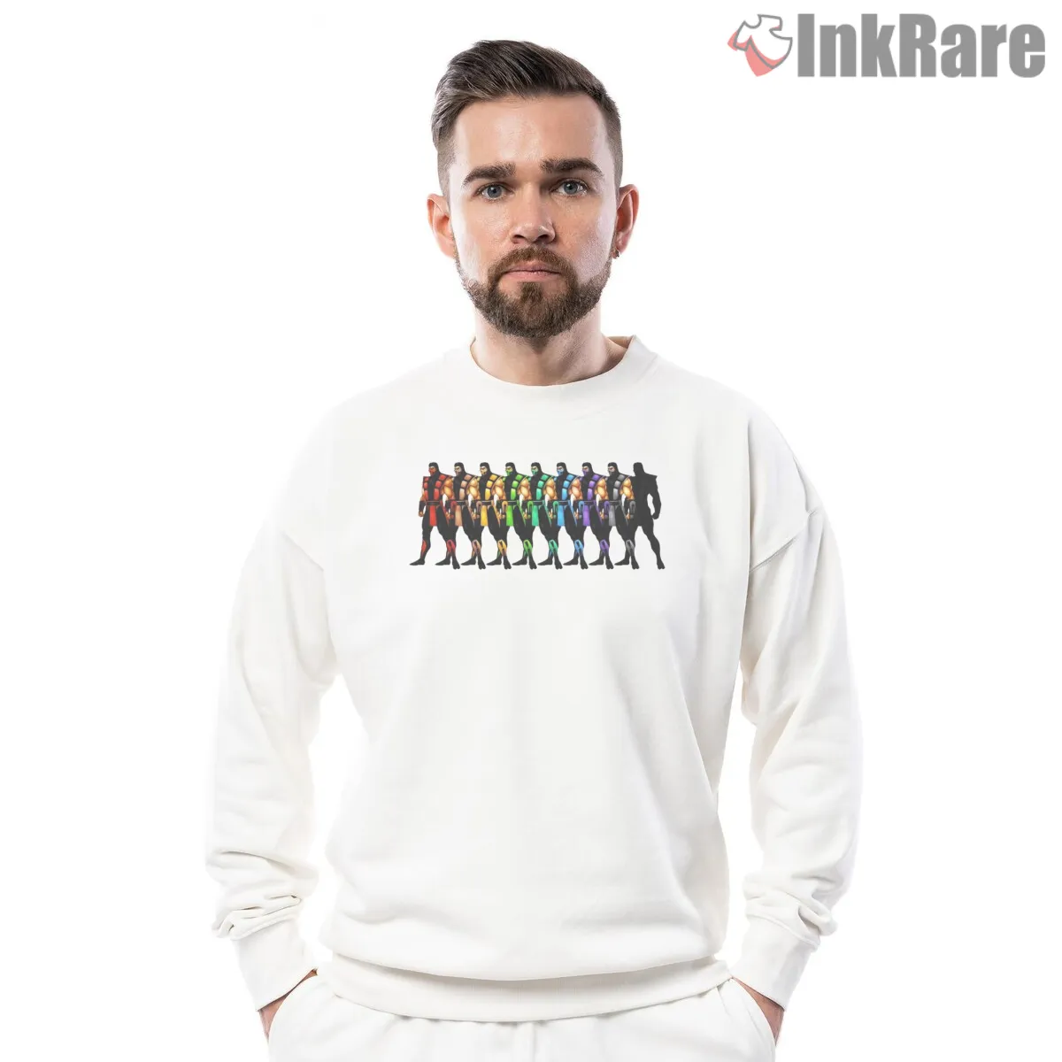 Mortal Kombat Ninja Rainbow Lineup Classic Shirt on graphic shirt for men graphic tee