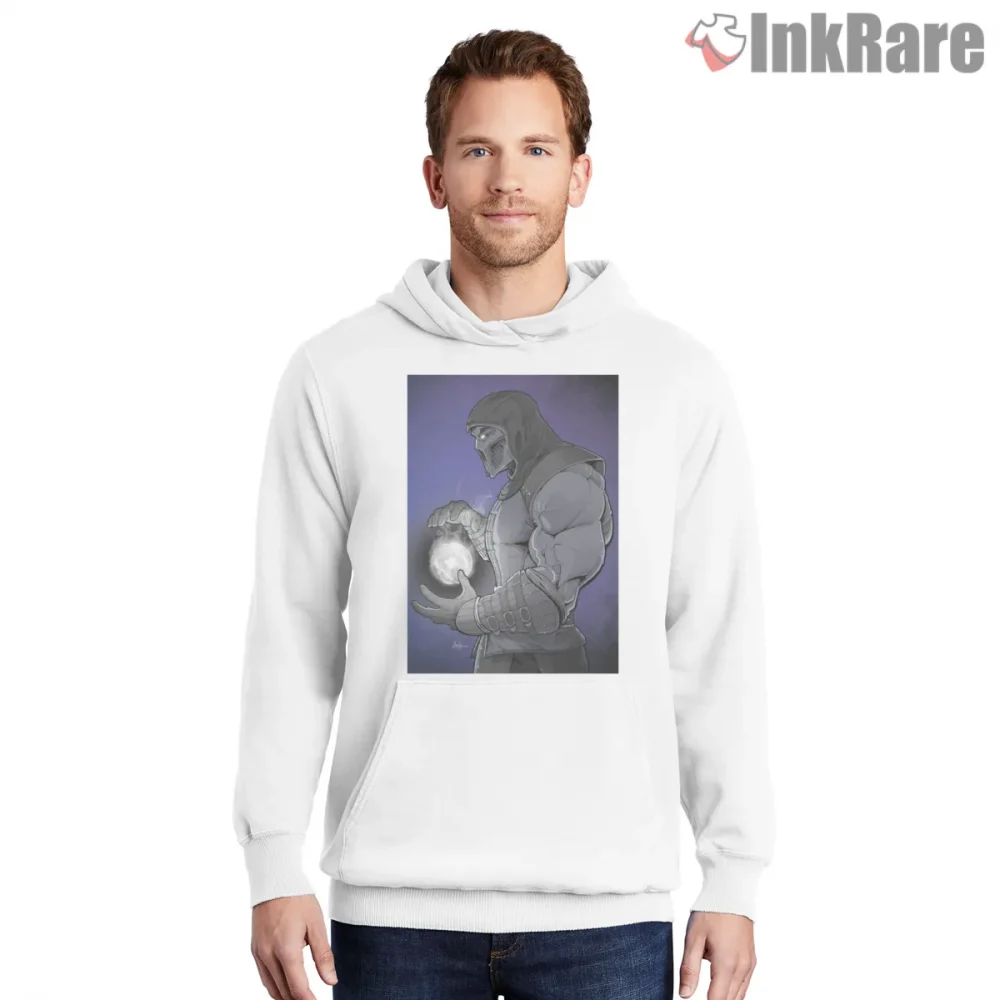 Mortal Kombat Noob Saibot Shadow Power Warrior Shirt on white hoodie for men graphic tee