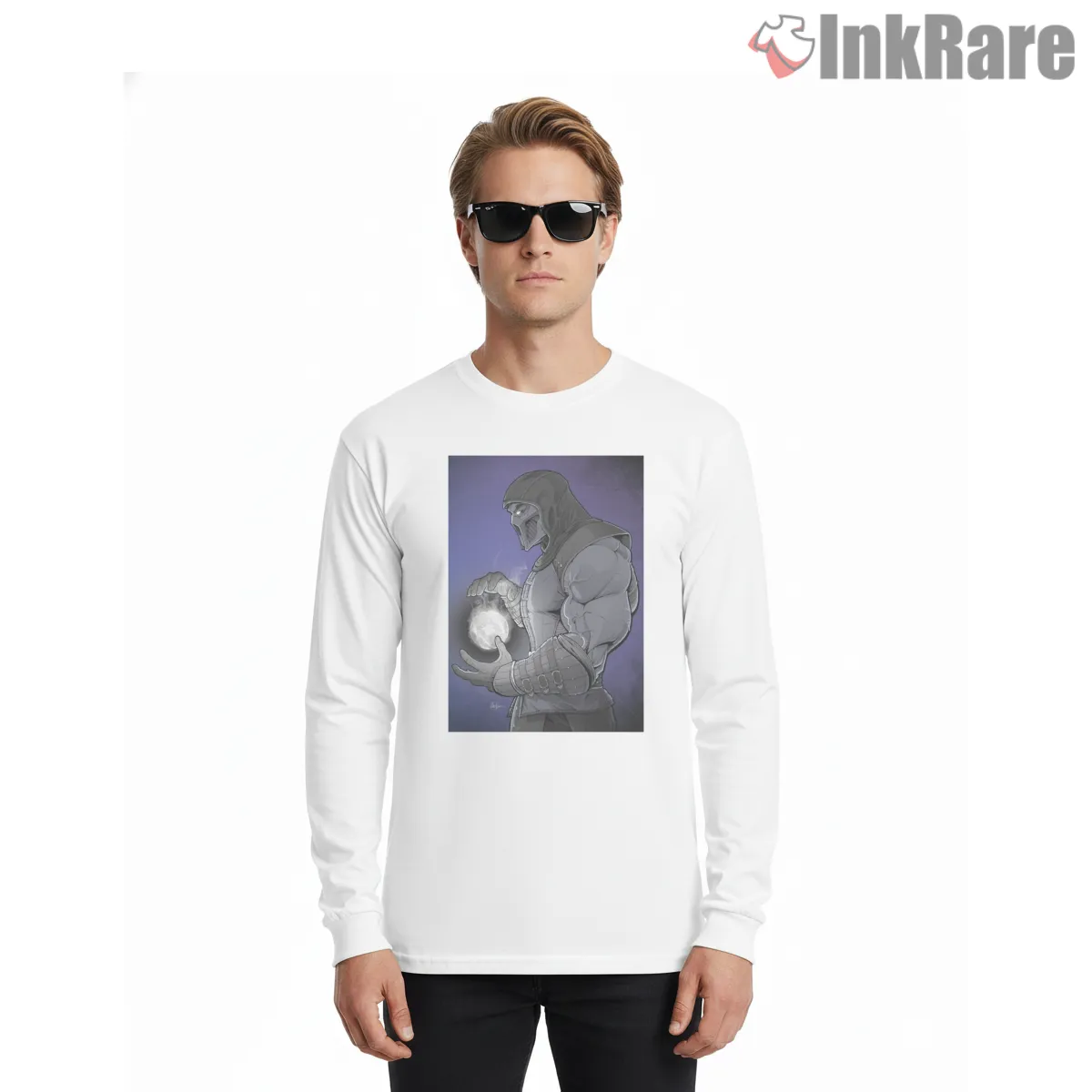 Mortal Kombat Noob Saibot Shadow Power Warrior Shirt on white long sleeve shirt for men graphic tee