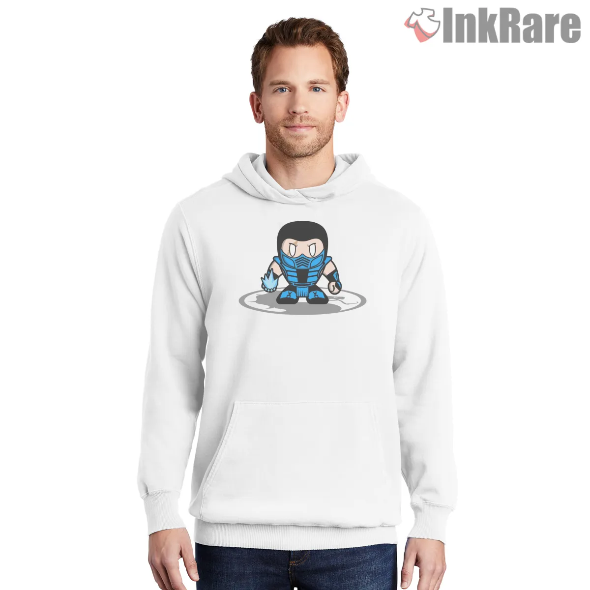 Mortal Kombat Sub Zero Chibi Ice Fighter Shirt on white hoodie for men graphic tee