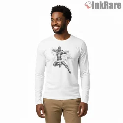 Mortal Kombat Sub Zero Polar Blast Ice Action Shirt on white long sleeve shirt for men graphic tee