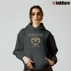 Women’s Moschino Milano Logo Graphic Cozy Hoodie in charcoal | Warm, Structured, Stylish