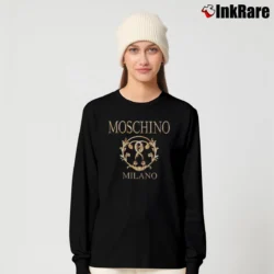 Women’s Moschino Milano Logo Graphic Long-Sleeve Top in black | Sleek, Versatile, All-Season