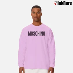 Men’s Moschino Printed Logo Fashion Long-Sleeve Shirt in light pink | Sleek, Lightweight, Year-Round Wear